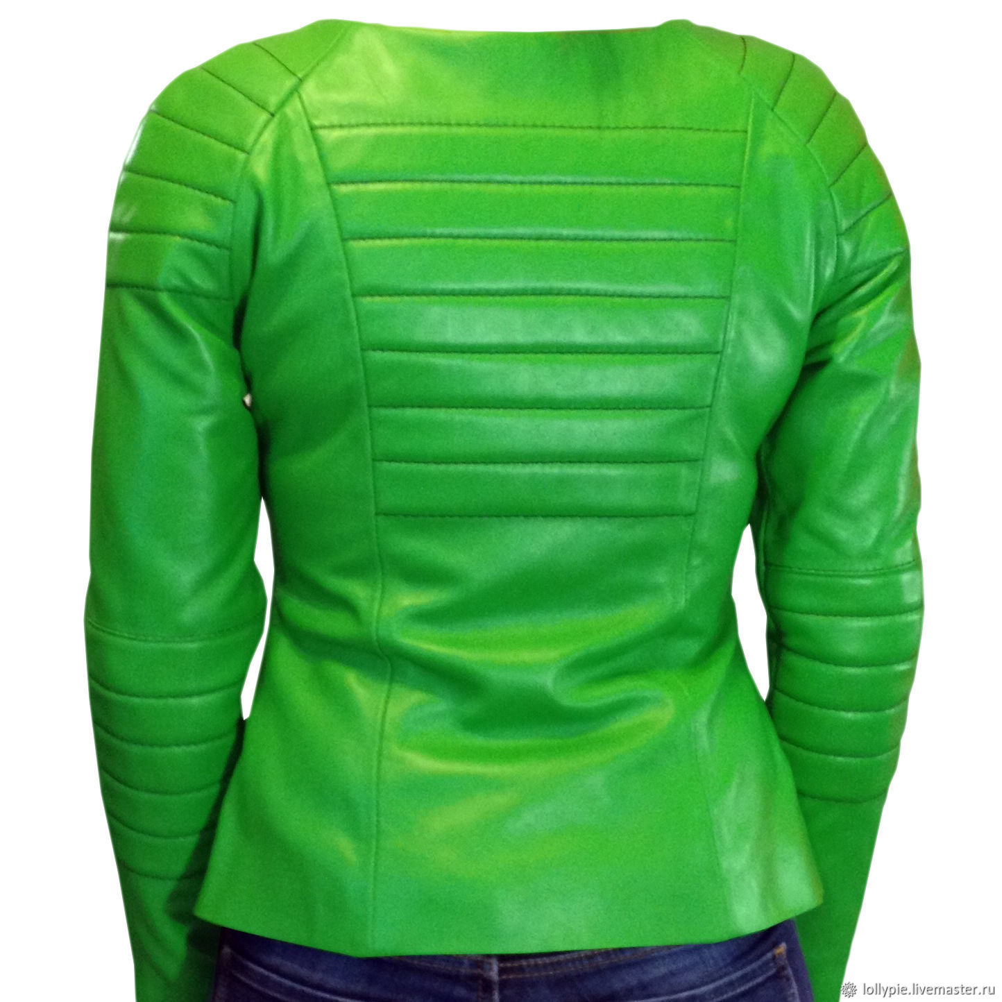 Ярко зеленая кожаная куртка женская