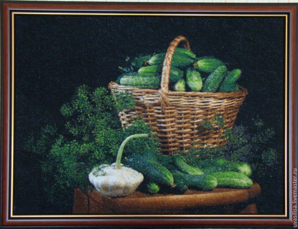 Огурцы в корзине рисунок