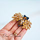 Brooch-beetle bead front Sight with gold lace labradorite embroidery. Brooches. flowersstyle (flowersstyle). My Livemaster. Фото №4