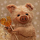 Поросёночек Хрюня. Тедди Зверята. Елена Перминова (elenaperminovabears). Ярмарка Мастеров.  Фото №5