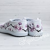 Обувь ручной работы handmade. Livemaster - original item Sneakers painted shoes with a pattern of 