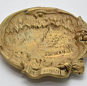 Керамическая тарелка с пейзажным декором. 14ват0587