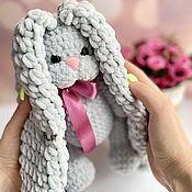 Куклы и игрушки handmade. Livemaster - original item Knitted gray bunny. Handmade.