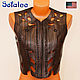 Women's leather vest with perforation, weaving, Vests, Moscow,  Фото №1