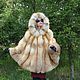 Poncho hooded fur Siberian red Fox, Fur Coats, Omsk,  Фото №1