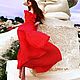 Красное платье в белый горох с длинной юбкой .look 2. Платья. Лана КМЕКИЧ  (lanakmekich). Ярмарка Мастеров.  Фото №5