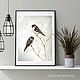 Order Watercolor birds sparrows on twigs. vettochka. Livemaster. . Pictures Фото №3