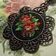 Pendant with embroidery 'Poppies', Pendants, Kronstadt,  Фото №1