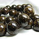 Bronzit beads 10 mm, smooth ball, Beads1, Dolgoprudny,  Фото №1