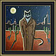 Картина маслом Лунный кот Джулиан / Moon Cat Julian. Картины. Juliavasi (juliavasiart). Интернет-магазин Ярмарка Мастеров.  Фото №2
