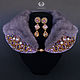 Gorget and earrings 'Princess'. Collar with mink, Jewelry Sets, St. Petersburg,  Фото №1