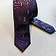 Purple Klimt tie, author's painting, narrow 5.5 cm. Ties. Exclusive hand painted. My Livemaster. Фото №5
