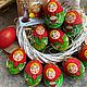 Яйцо-подвеска "Девочка с баранками/куличом" 1 шт,ручная. Пасхальные яйца. Творческая мастерская Донсковой К. Ярмарка Мастеров.  Фото №8