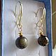 Earrings with gold obsidian and silver 925 with gilt. Earrings. marusjy. My Livemaster. Фото №6