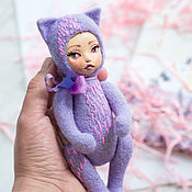 Куклы и игрушки handmade. Livemaster - original item Felted Teddy-doll kitty Vivi. Handmade.