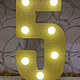 Цифра 5 (пять) с подсветкой 7 ламп для фотозоны на праздник, Объемные цифры и буквы, Тула,  Фото №1