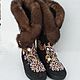 boots: Winter boots embroidered with mink fur. Felt boots. wool gifts. My Livemaster. Фото №4