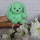 Mint Bunny. Knitted toy gift, Stuffed Toys, St. Petersburg,  Фото №1