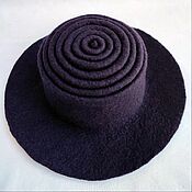 Аксессуары handmade. Livemaster - original item Felted Hat Telescope Eggplant. Handmade.