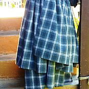 Одежда handmade. Livemaster - original item Long skirt in a large gray check, boho skirt.. Handmade.