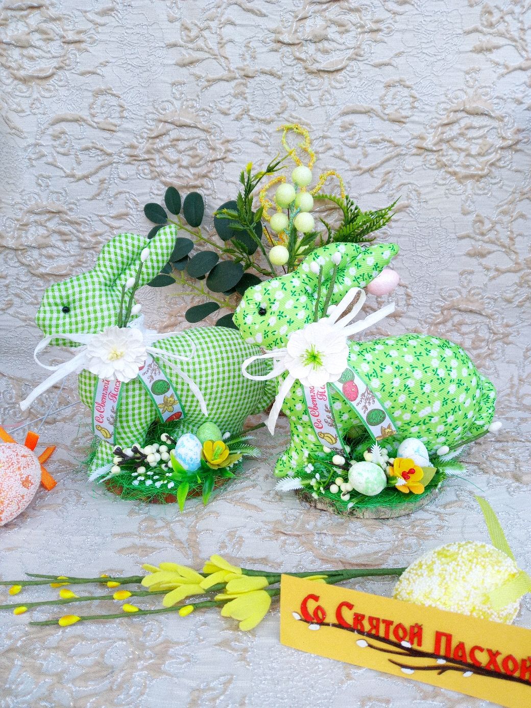 Пасха.Пасхальные кролики на подставках Весенняя нежность купить в ...