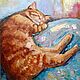 Oil painting 'Dream of a red cat', 60-40 cm, Pictures, Nizhny Novgorod,  Фото №1
