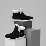 Винтаж handmade. Livemaster - original item 37 size! Winter boots made of genuine suede and fur. Handmade.