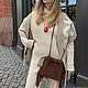 Кожаная сумка кисет с бахромой коричневая. Сумка через плечо. AUGUST BAGS. Интернет-магазин Ярмарка Мастеров.  Фото №2
