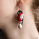Order Asymmetric earrings 'Bullfinch and pearls'. Coffeelena. Livemaster. . Earrings Фото №3