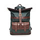  Leather Bag Backpack women's Brown green Mod. CP54-132, Backpacks, St. Petersburg,  Фото №1