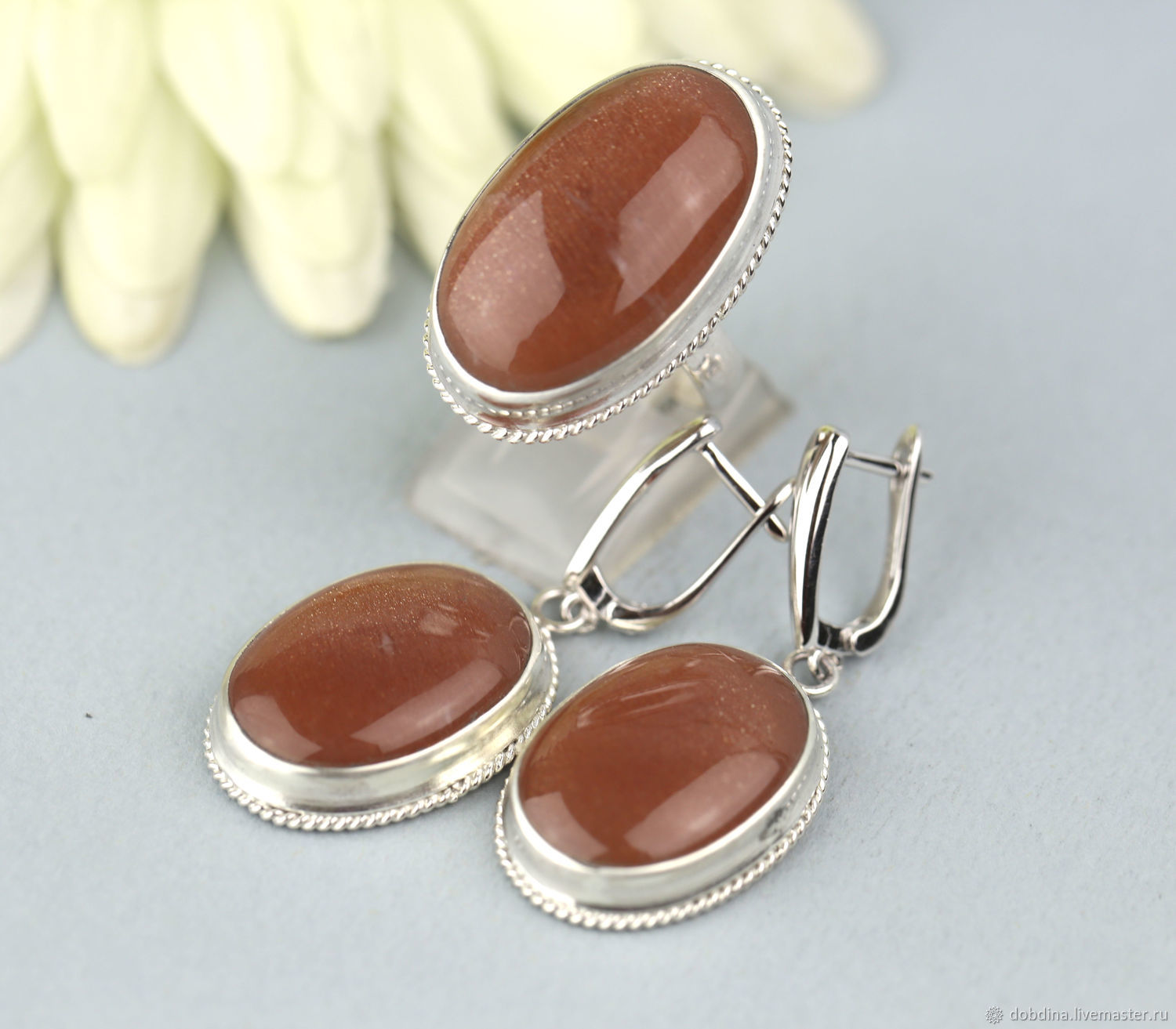 Set with a sun stone. Silver, Jewelry Sets, Moscow,  Фото №1