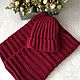 Order Knitted set of Burgundy color. allabarinova. Livemaster. . Headwear Sets Фото №3