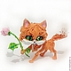 Фигурка "Апельсиновый котёнок" (рыжая кошка с розой), Мягкие игрушки, Москва,  Фото №1