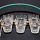 Set of six faceted vodka glasses on a stand, USSR, Vintage glasses, Moscow,  Фото №1