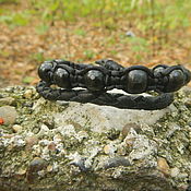 Украшения handmade. Livemaster - original item Braided Leather Bracelet Black-Black. Handmade.