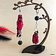 Asymmetric earrings ' Miniature cardinals'. Earrings-birds. Earrings. Coffeelena. My Livemaster. Фото №4