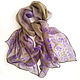 Silk scarf for women Lavender Beige with flowers Delicate silk 100%. Scarves. Silk Batik Watercolor ..VikoBatik... Online shopping on My Livemaster.  Фото №2