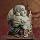 Hotei with a fan. Netsuke carved from bone. Sculpture. NGS Masters. My Livemaster. Фото №5
