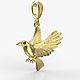 Gold Pendant 'Bird' in yellow gold with garnet, Pendants, Moscow,  Фото №1