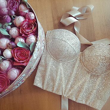 Одежда женская ручной работы. Ярмарка Мастеров - ручная работа Корсаж из глиттера. Handmade.