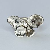 Серебряные кольца с горячей эмалью «Ядовитое растение»