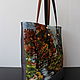 Order Tote: Leather bag with vintage embroidery Landscape. Olga'SLuxuryCreation. Livemaster. . Tote Bag Фото №3