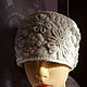 Hat with hand volume embroidery ' Zhanna'. Caps. Marina Mishina. My Livemaster. Фото №4
