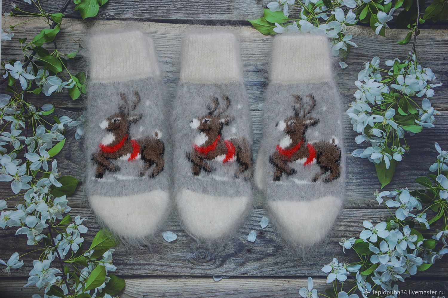 Wool mittens with the addition of goat down, Mittens, Urjupinsk,  Фото №1