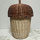 Basket with lid 'Acorn' woven from willow vines, Basket, Kirovo-Chepetsk,  Фото №1