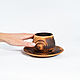 A couple of tea series of 'Meringue' made of Cedar (mug and saucer) NC26. Mugs and cups. ART OF SIBERIA. My Livemaster. Фото №4
