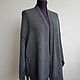 Grey cardigan with black stripe. Cardigans. Knitted with love. Online shopping on My Livemaster.  Фото №2