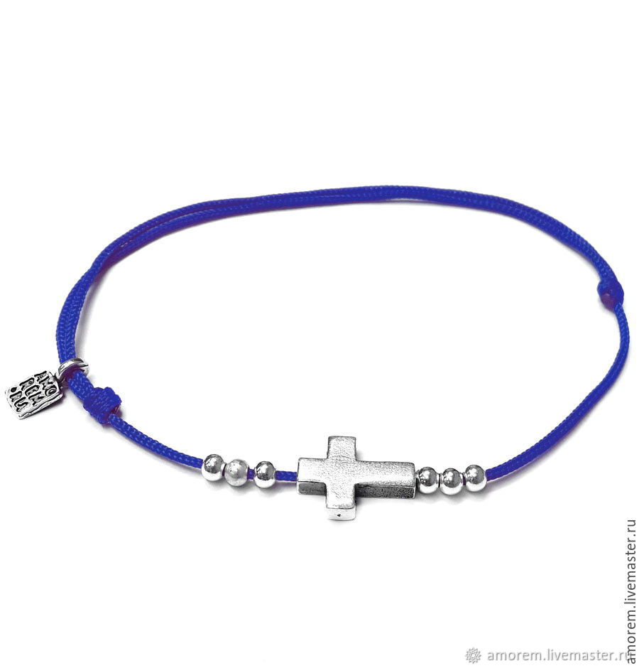 Cross bracelet, 925 silver, Bracelet thread, Moscow,  Фото №1