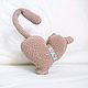 Knitted cat-Valentine in the shape of a heart ' Cappuccino'. Stuffed Toys. Вязаные игрушки - Ольга (knitlandiya). My Livemaster. Фото №5