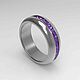 Titanium ring with purple texture. Rings. asgdesign. Online shopping on My Livemaster.  Фото №2